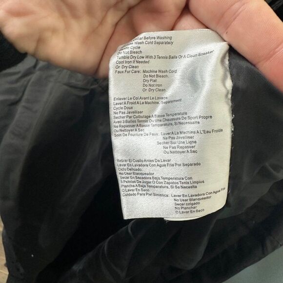 Michael Michael Kors Black Down Fill Hooded Mid Length Coat Size Large - Picture 4 of 6